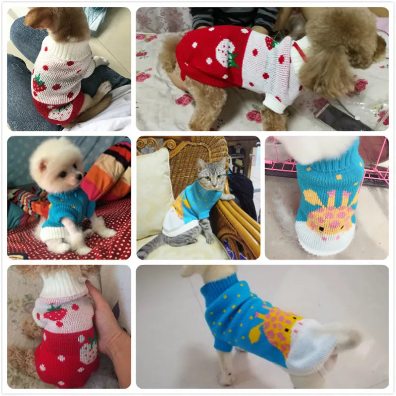 Cute Pet Dog Sweater for Small Dogs Winter Warm Puppy Cat Clothes Dachshund Pullover Mascotas Costume Clothing roupa cachorro