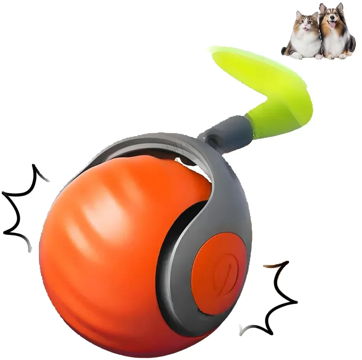 New Cat Interactive Ball ToyFaux Tail Smart Pet Electric Toy Dog Cat Training Imitate Mouse for Pet Play Automatic Rolling Ball