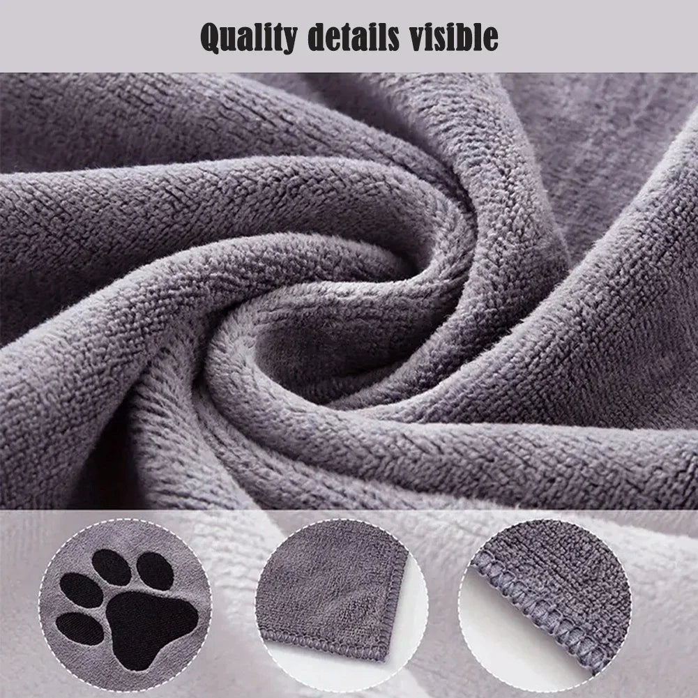 Microfiber Pet Bath Towel Embroidered Super Soft Absorbent Cat for Dogs Grooming Supplies 35*75cm/50*100cm