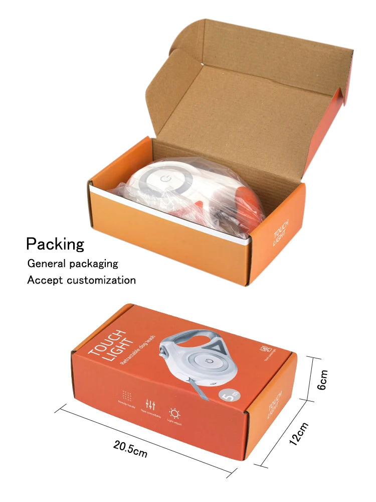 LED Luminous Dog Leash Automatic Retractable Leash for Medium Dogs Outdoor Small Pet Traction Rope Dog Accessories Pet Supplies