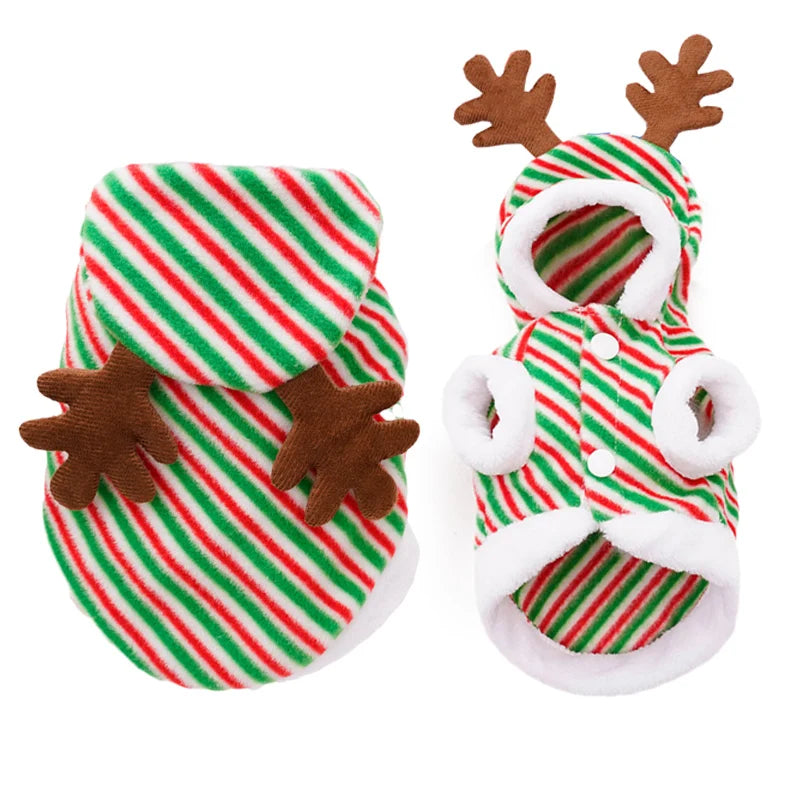 Christmas Sphynx Cat Hooded Sweater Winter Warm Pet Costume for Cats Gotas Katten Garfield Clothes Sweatshirt mascotas Clothing