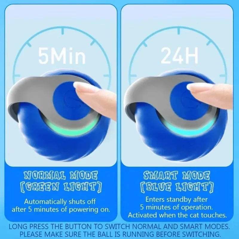 New Cat Interactive Ball ToyFaux Tail Smart Pet Electric Toy Dog Cat Training Imitate Mouse for Pet Play Automatic Rolling Ball