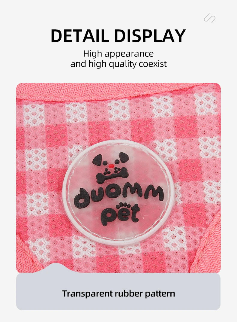 Checked Harness Small Medium-Sized Dog Cat Reflective Breathable Dog Lead Teddy Step In Bichon Pet Walking Harness Leash Rope