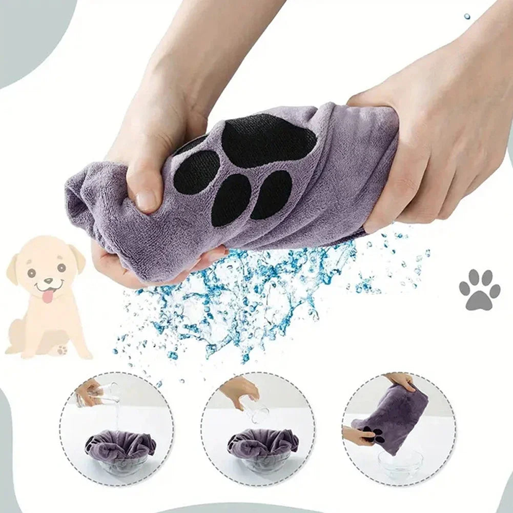Microfiber Pet Bath Towel Embroidered Super Soft Absorbent Cat for Dogs Grooming Supplies 35*75cm/50*100cm