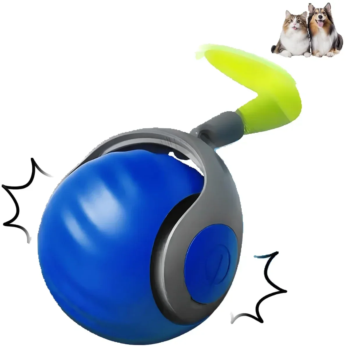 New Cat Interactive Ball ToyFaux Tail Smart Pet Electric Toy Dog Cat Training Imitate Mouse for Pet Play Automatic Rolling Ball