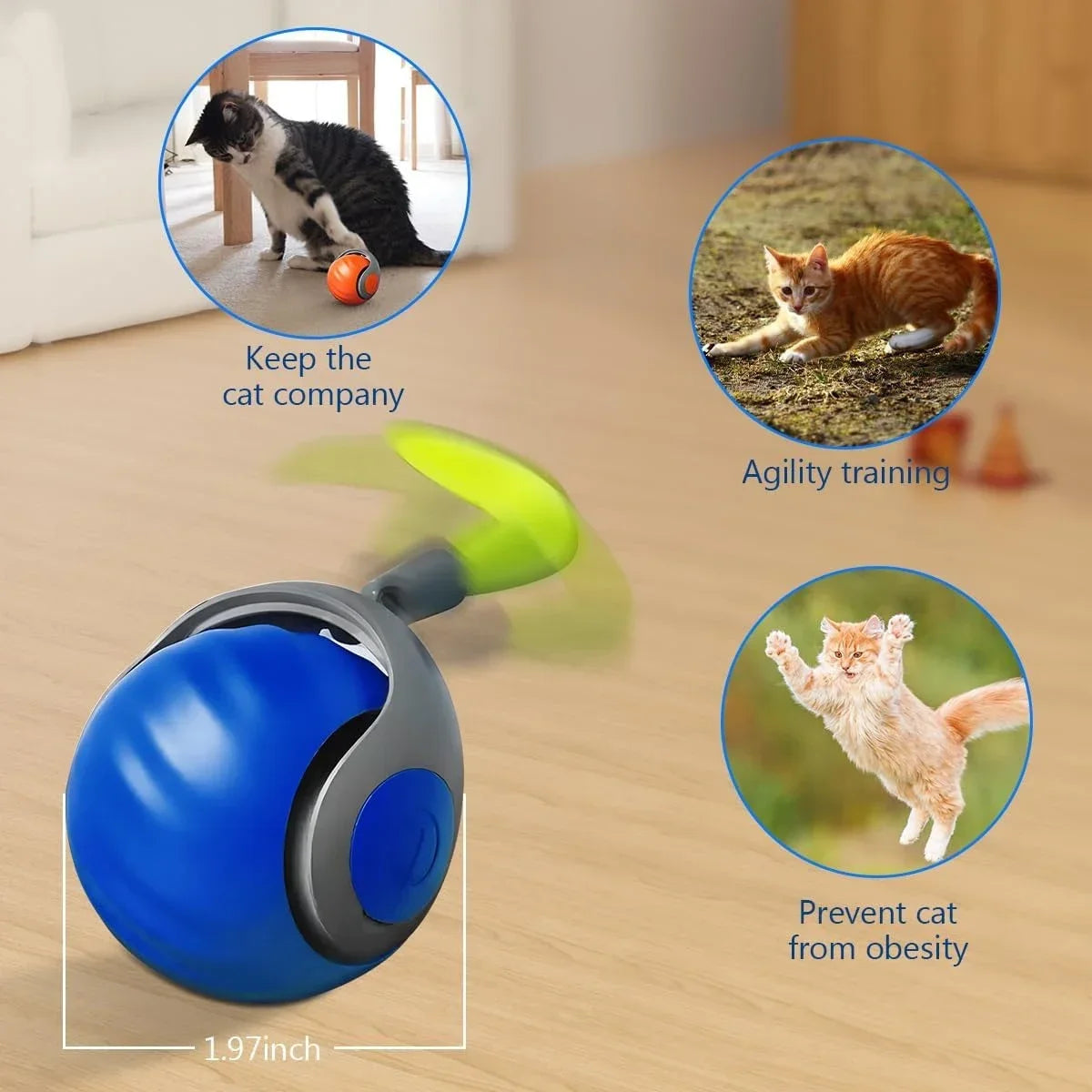 New Cat Interactive Ball ToyFaux Tail Smart Pet Electric Toy Dog Cat Training Imitate Mouse for Pet Play Automatic Rolling Ball