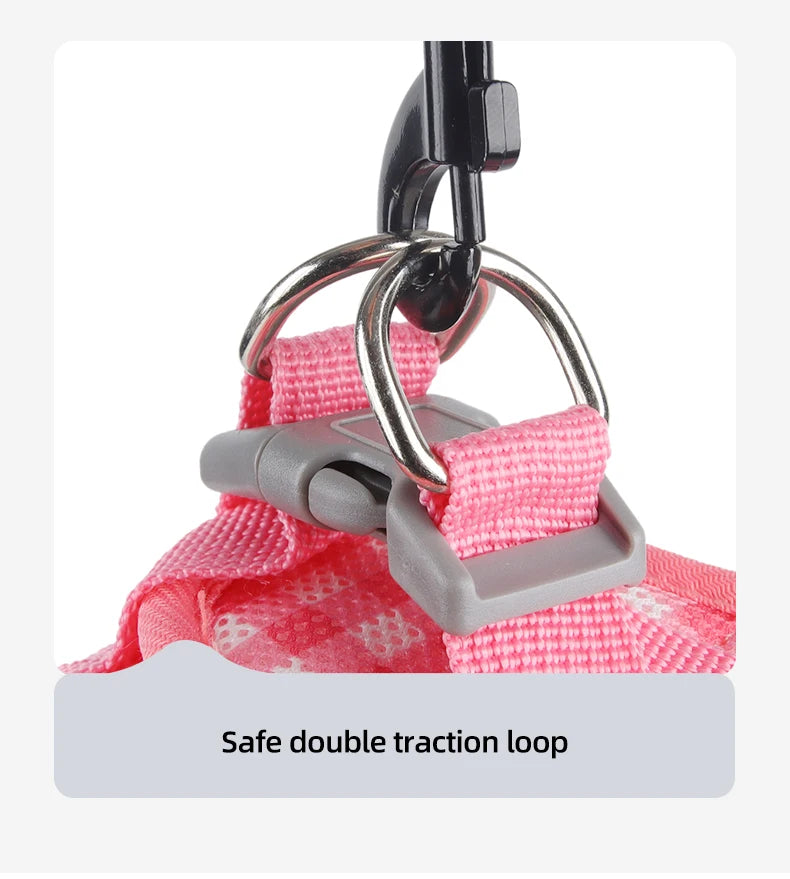 Checked Harness Small Medium-Sized Dog Cat Reflective Breathable Dog Lead Teddy Step In Bichon Pet Walking Harness Leash Rope